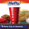 Hefty Party On Disposable Plastic Cups, Red, 18 Ounce, 25 Count