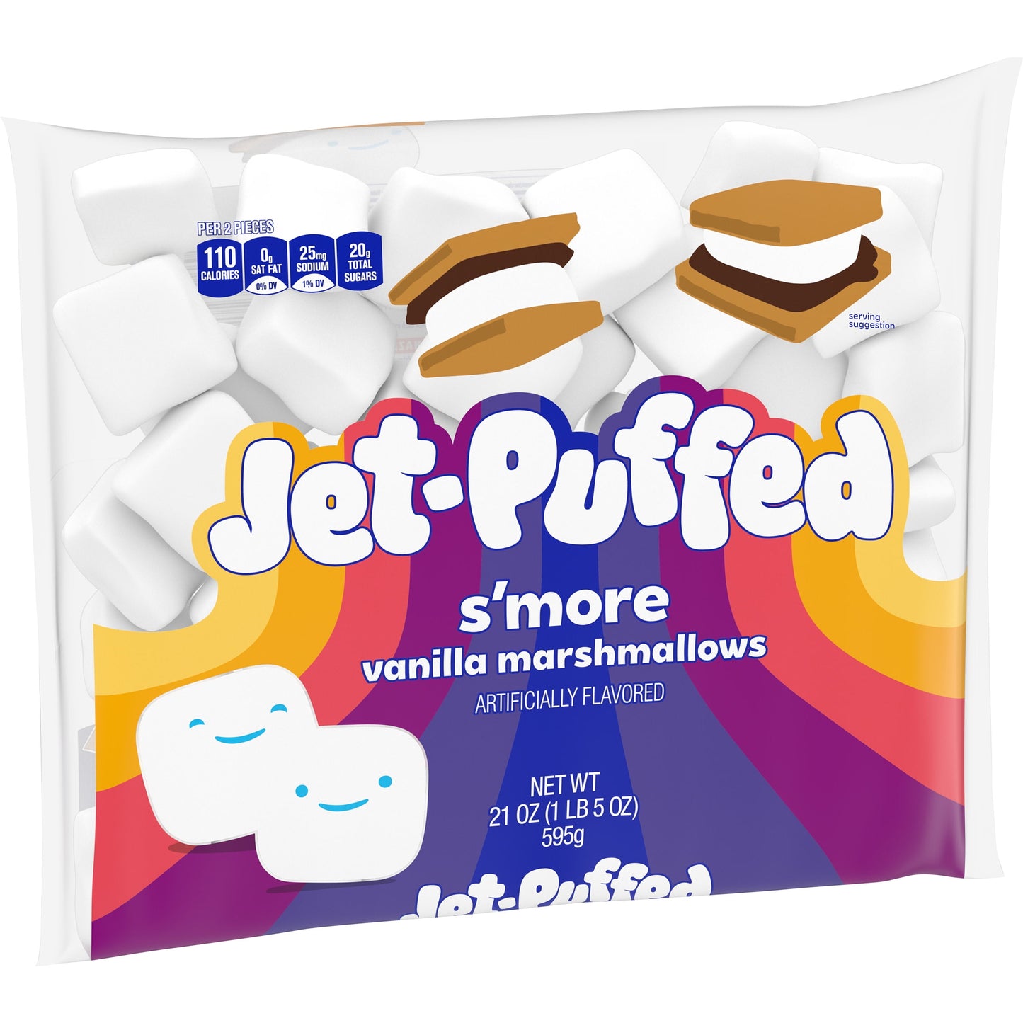 Jet-Puffed S'more Vanilla Marshmallows, 21 oz Bag