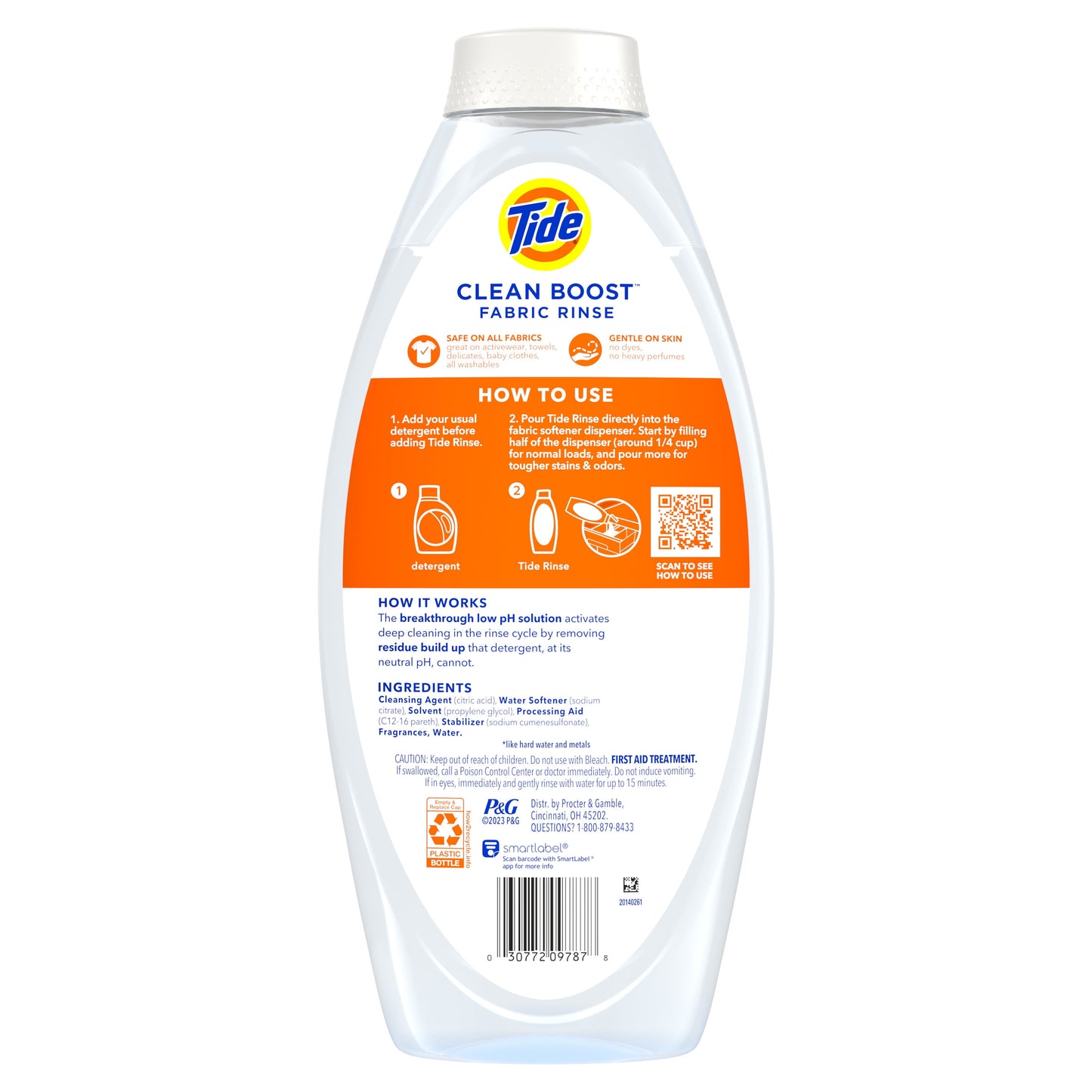 Tide Deep Cleansing Liquid Fabric Rinse with 3X Odor Power, Original, 48.00 fl oz