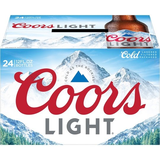 Coors Light Lager Beer, 24 Pack, 12 fl oz Bottles, 4.2% ABV