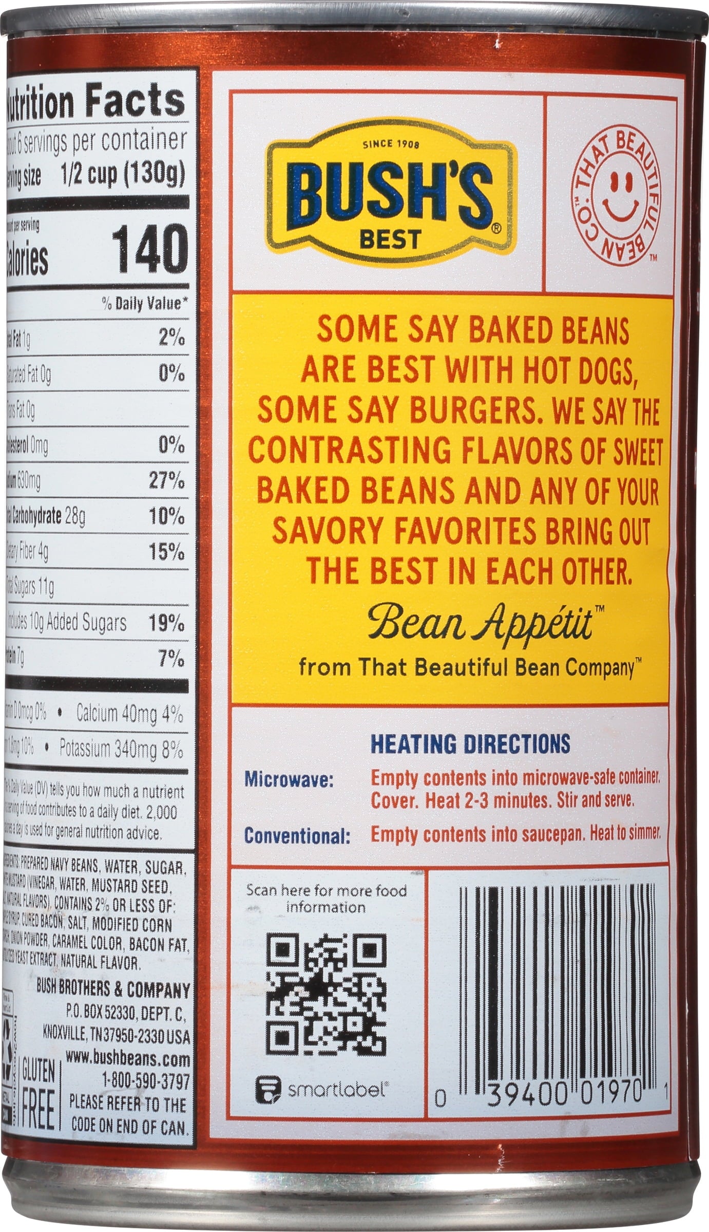 Bush's Maple and Cured Bacon Baked Beans, Canned Beans, 28 oz