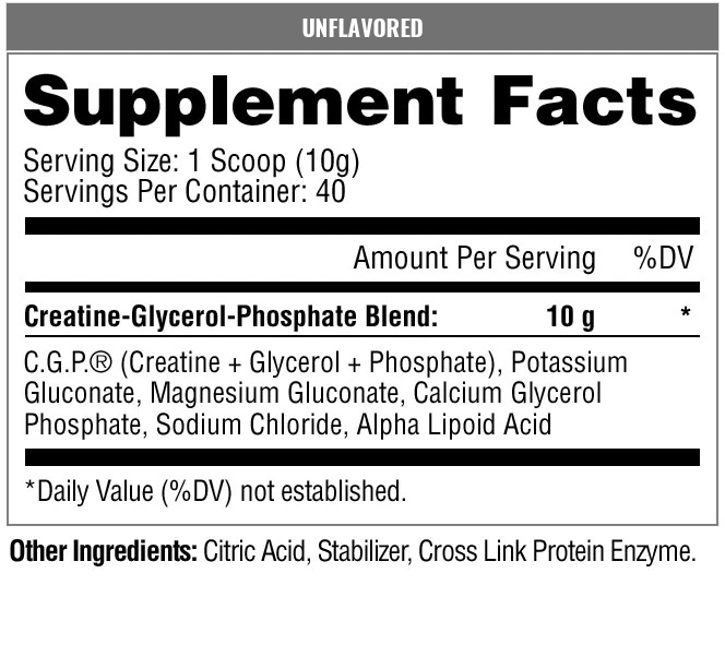 Metabolic Nutrition CGP 400 Grams (40 Servings)