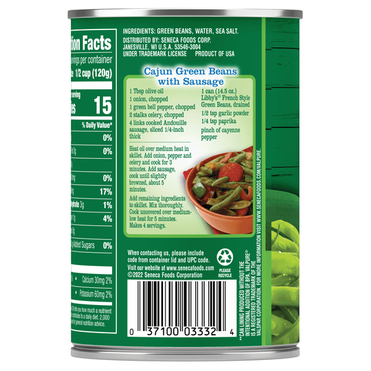 (4 Cans) Libby's French Style Green Beans, Canned Vegetables, 14.5 oz