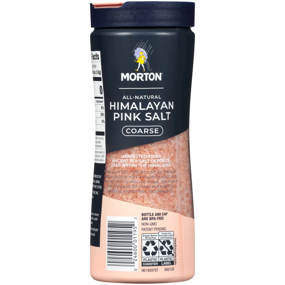 Morton Salt Himalayan Pink Salt, Coarse - for Grilling, Seasoning and More (17.6 oz.)