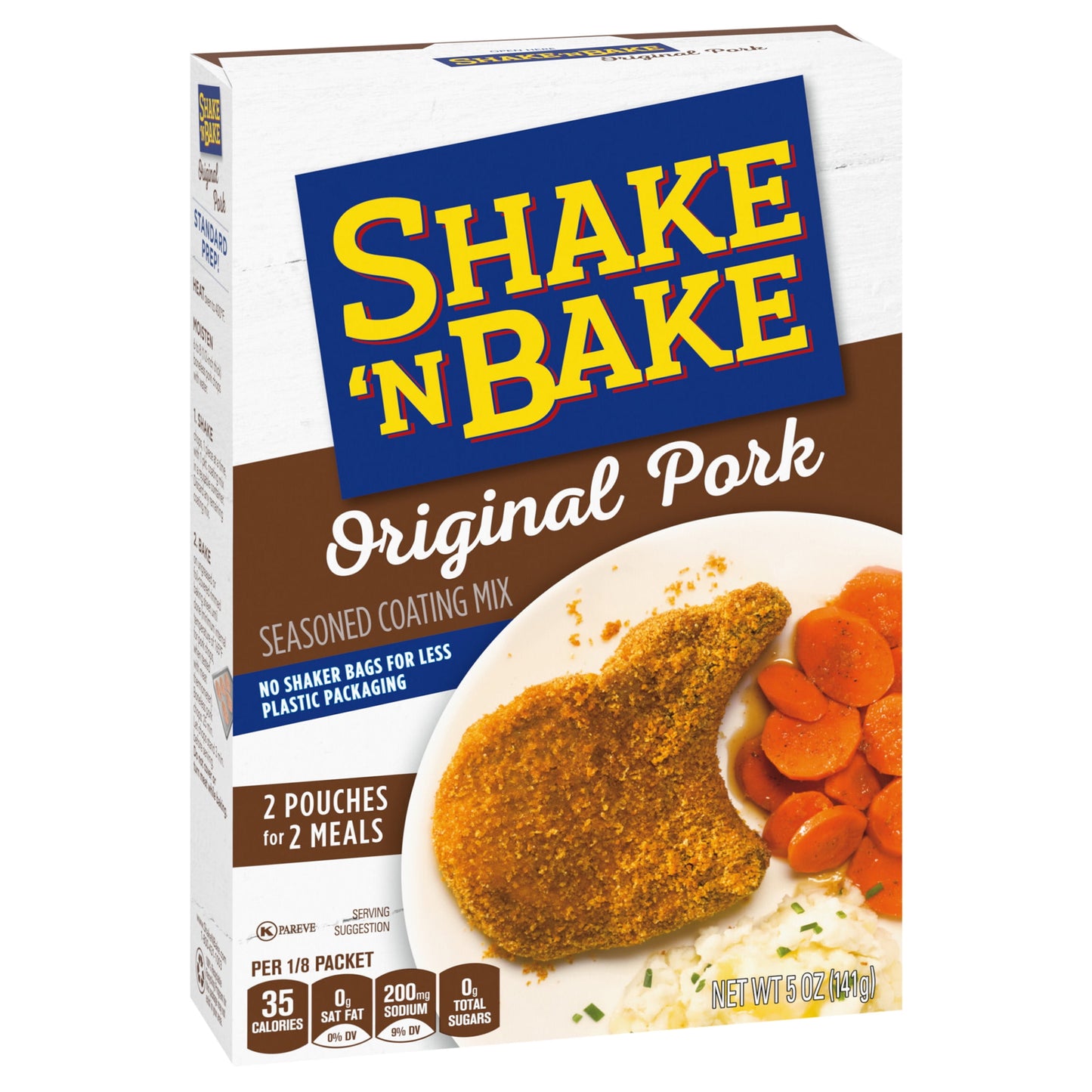 Shake 'N Bake Original Pork Seasoned Coating Mix, 5 oz Box, 2 ct Packets