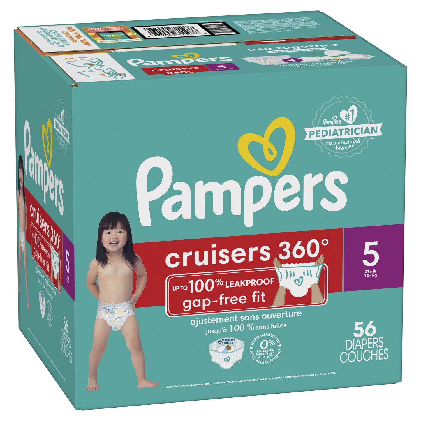 Pampers Cruisers Diapers 360 Size 5, 56 Count