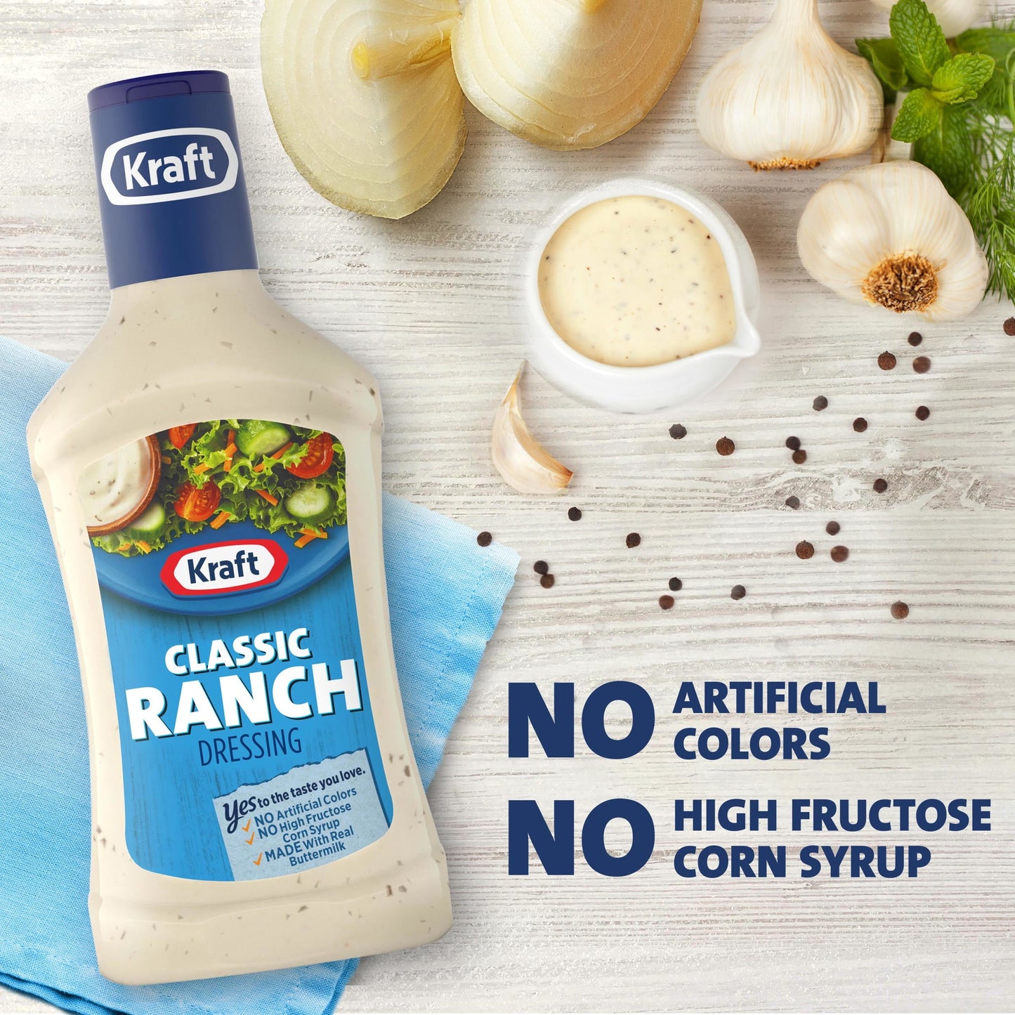 Kraft Classic Ranch Salad Dressing, 16 fl oz Bottle