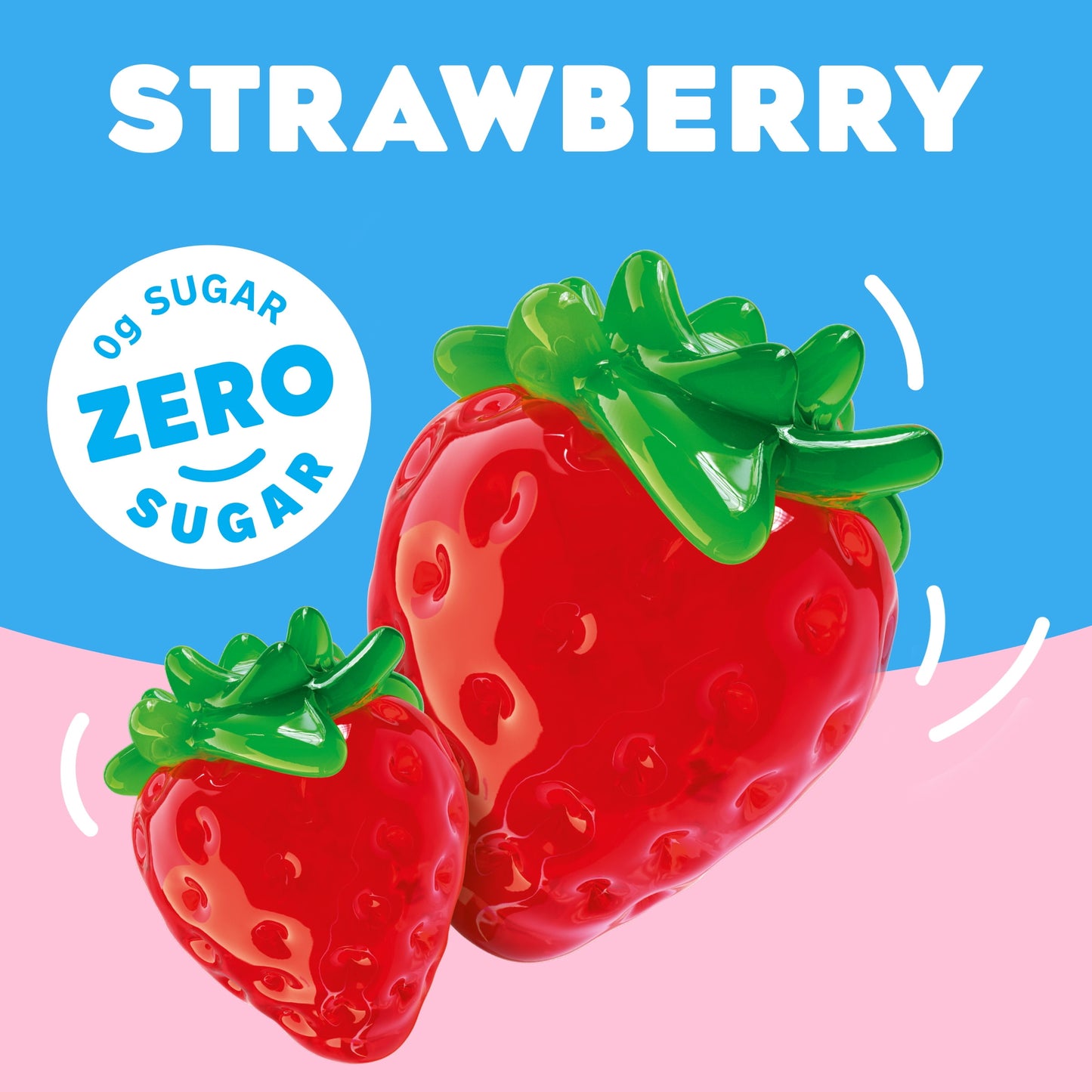 Jell-O Strawberry Artificially Flavored Zero Sugar Low Calorie Gelatin Dessert Mix, Family Size, 0.6 oz Box