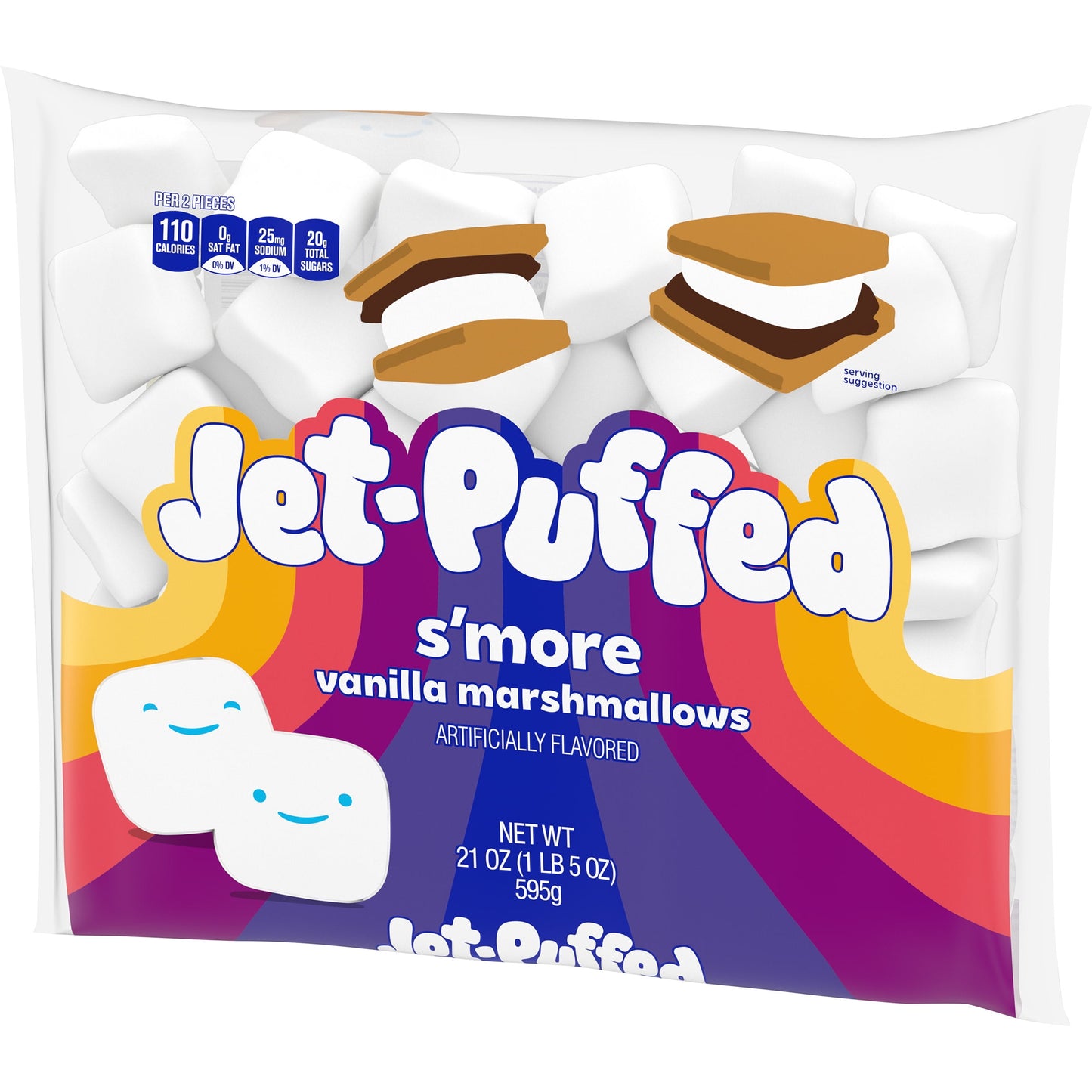 Jet-Puffed S'more Vanilla Marshmallows, 21 oz Bag