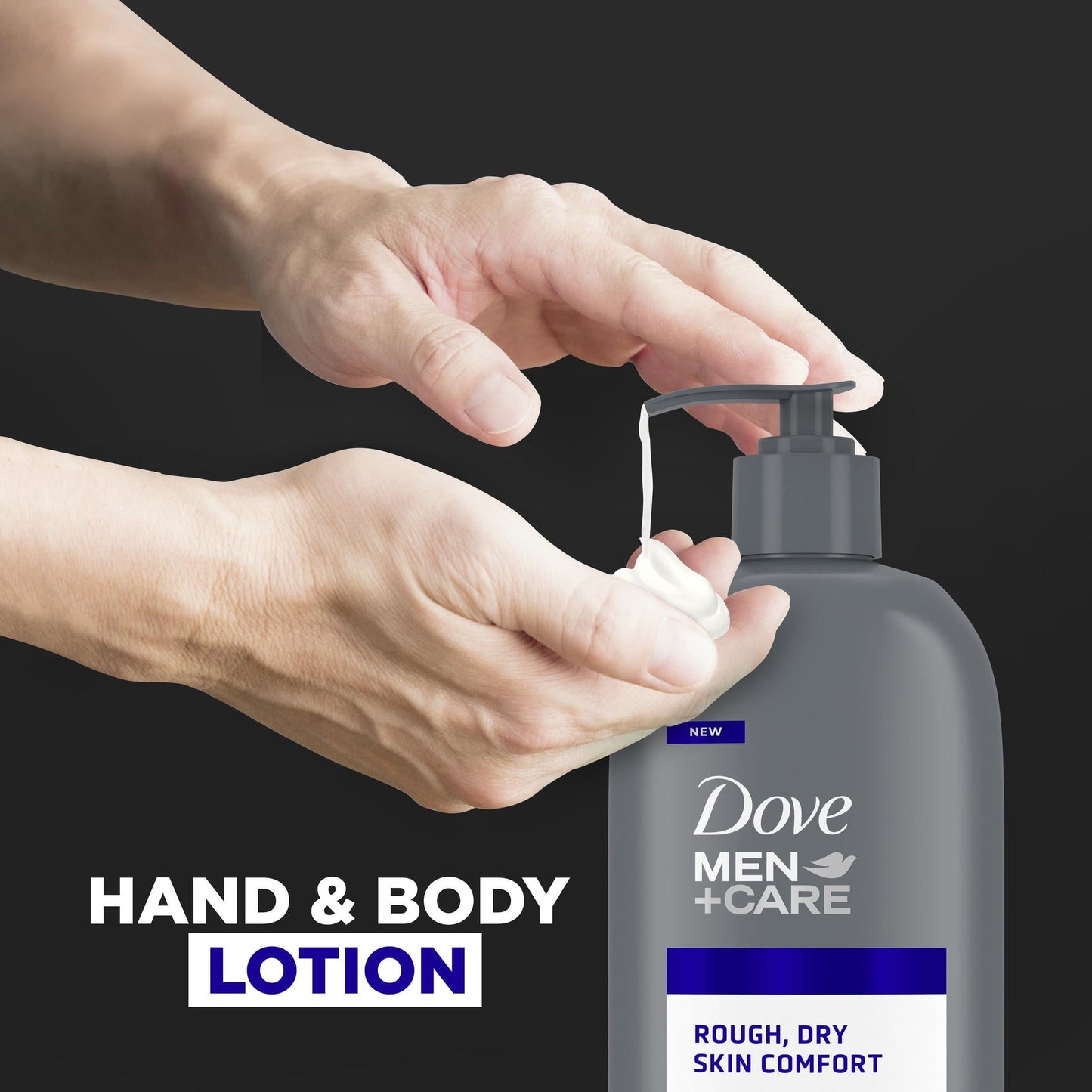 Dove Men+Care Skin Comfort Non Greasy Hand and Body Lotion for Dry Skin, Fresh, 13.5 fl oz