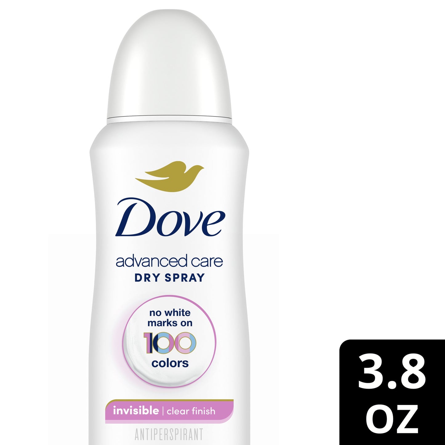 Dove Advanced Care Long Lasting Women's Antiperspirant Deodorant Dry Spray, Clear Finish, 3.8 oz