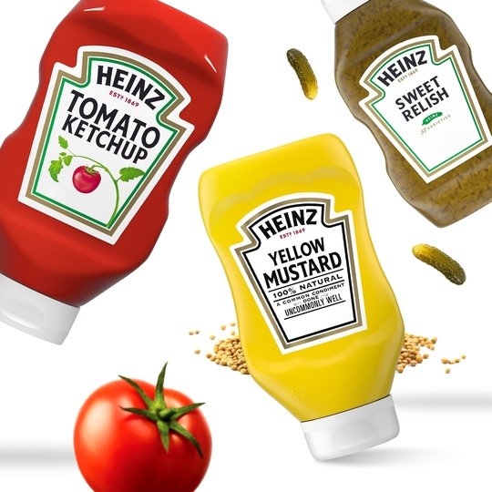 Heinz Tomato Ketchup, Sweet Relish & 100% Natural Yellow Mustard Picnic Variety Pack, 3 ct Pack