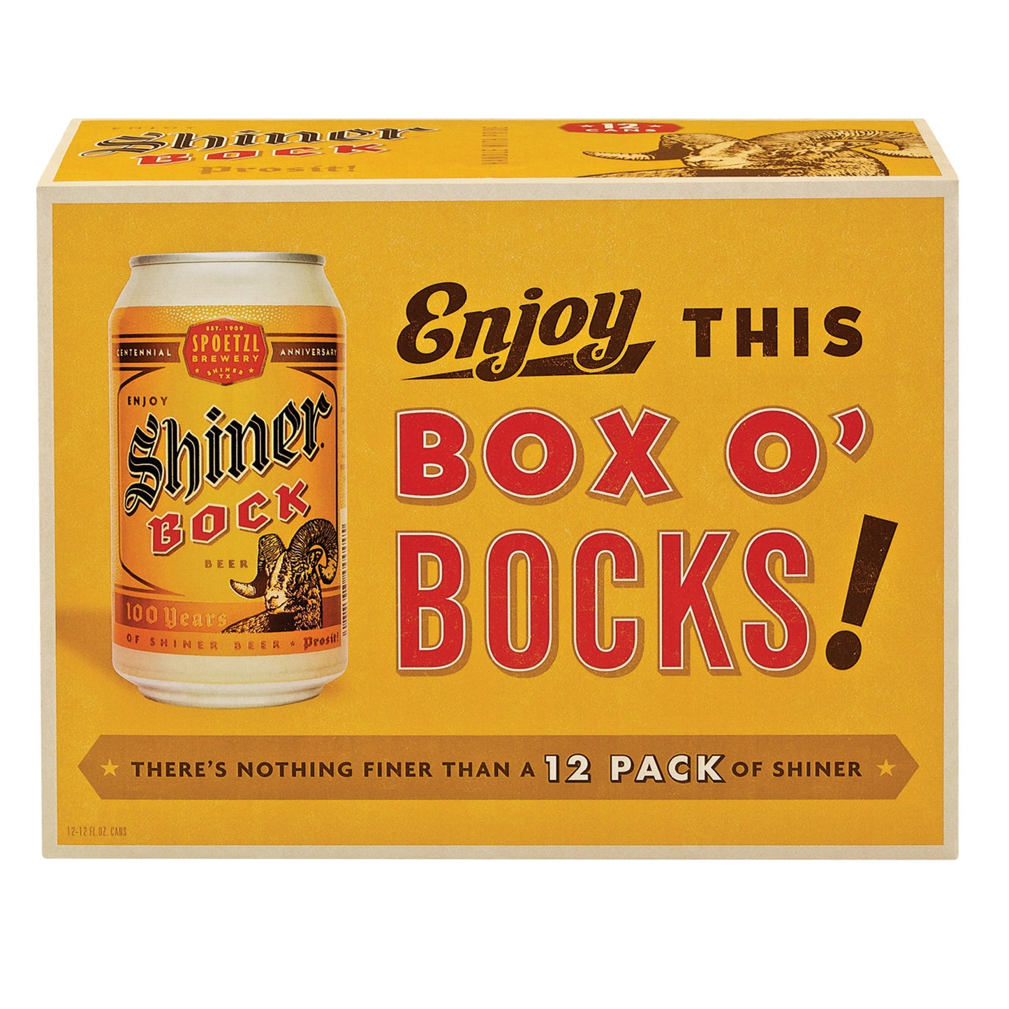 Shiner Bock Beer, Shiner Craft Beer, 12 Pack, 12 fl oz Cans, 4.4% ABV, 141 Calories, 12.4g Carbs