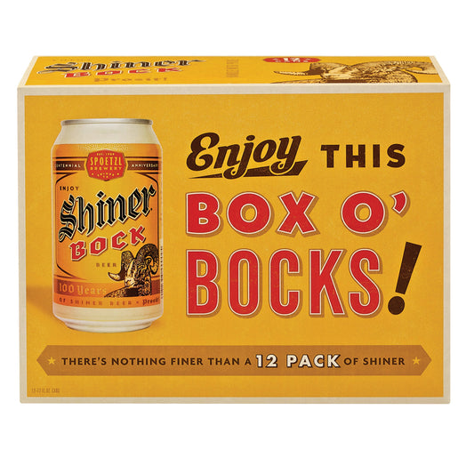 Shiner Bock Beer, Shiner Craft Beer, 12 Pack, 12 fl oz Cans, 4.4% ABV, 141 Calories, 12.4g Carbs