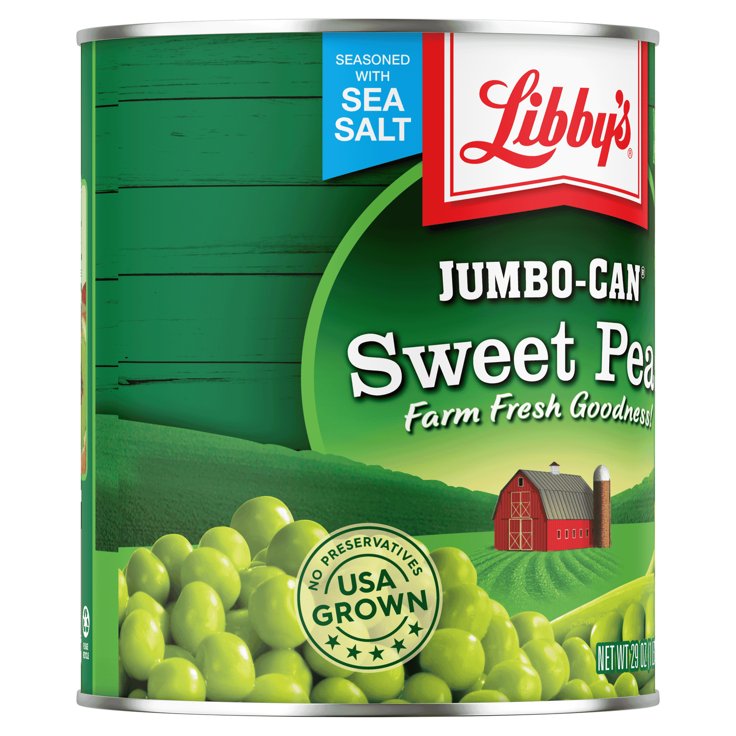 Libby's Sweet Peas, Canned Vegetables, 29 oz