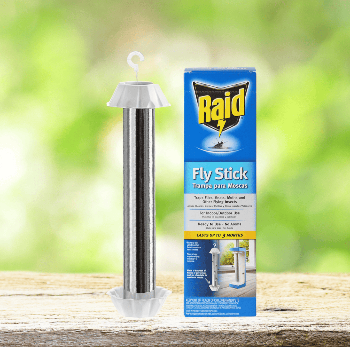 Raid Fly Stick, Each Trap Catches up to 150 Flies, Indoor and Outdoor Use (1 Pack)