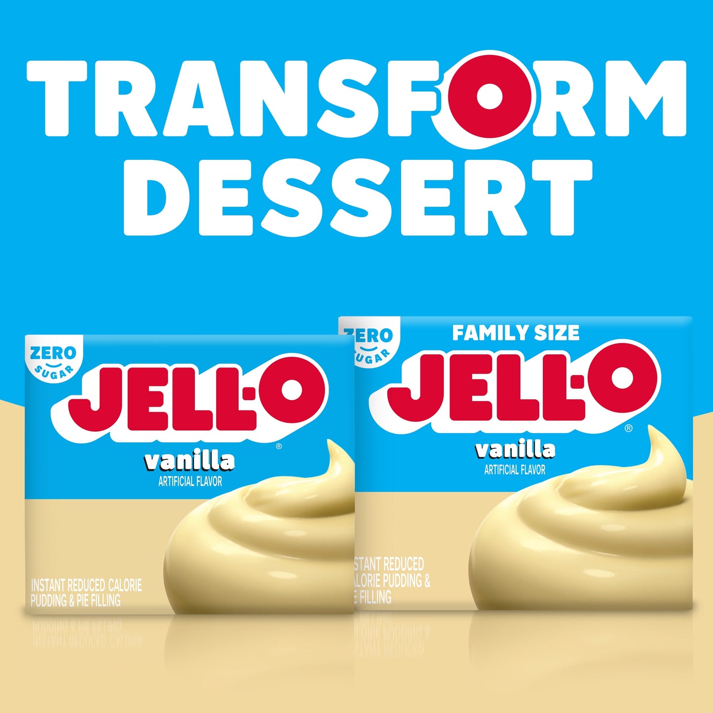 Jell-O Vanilla Artificially Flavored Zero Sugar Instant Reduced Calorie Pudding & Pie Filling Mix, 1 oz. Box