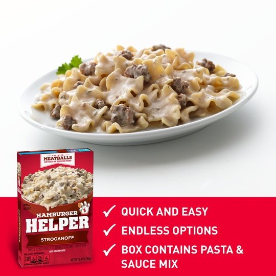 Hamburger Helper, Stroganoff, Pasta & Creamy Sauce Mix, 6.4 oz Box