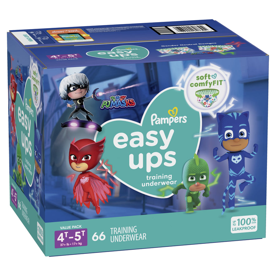 Pampers Easy Ups Training Underwear Girls, Size 6 4T-5T, 92 Count