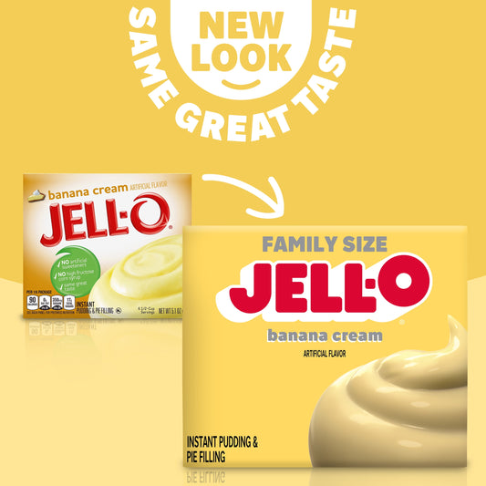 Jell-O Banana Cream Instant Pudding Mix & Pie Filling, 5.1 oz. Box