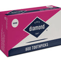 Diamond Classic Round Toothpicks, Toothpick Box, 800 Count Wood Toothpicks