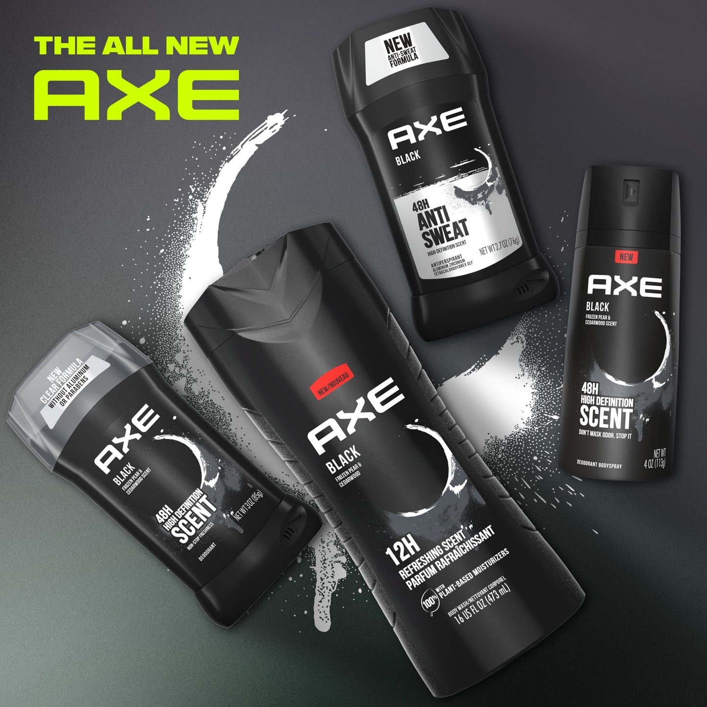 Axe Black Refreshing Long Lasting Body Wash Twin Pack, Frozen Pear and Cedarwood, 16 fl oz