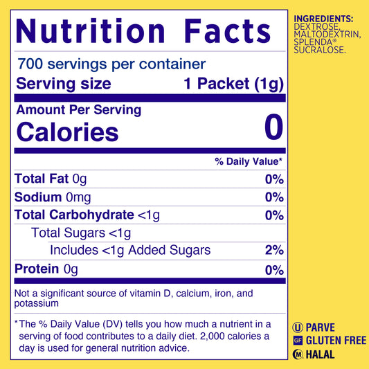 Splenda Zero Calorie Sweetener Packets, 700 CT
