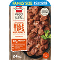 HORMEL SQUARE TABLE Slow Simmered Beef Tips & Gravy Family Size Refrigerated Entrée Chopped, 24 oz Plastic Tray