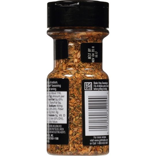 McCormick Grill Mates 25% Less Sodium Montreal Chicken Seasoning, 2.87 oz Mixed Spices & Seasonings