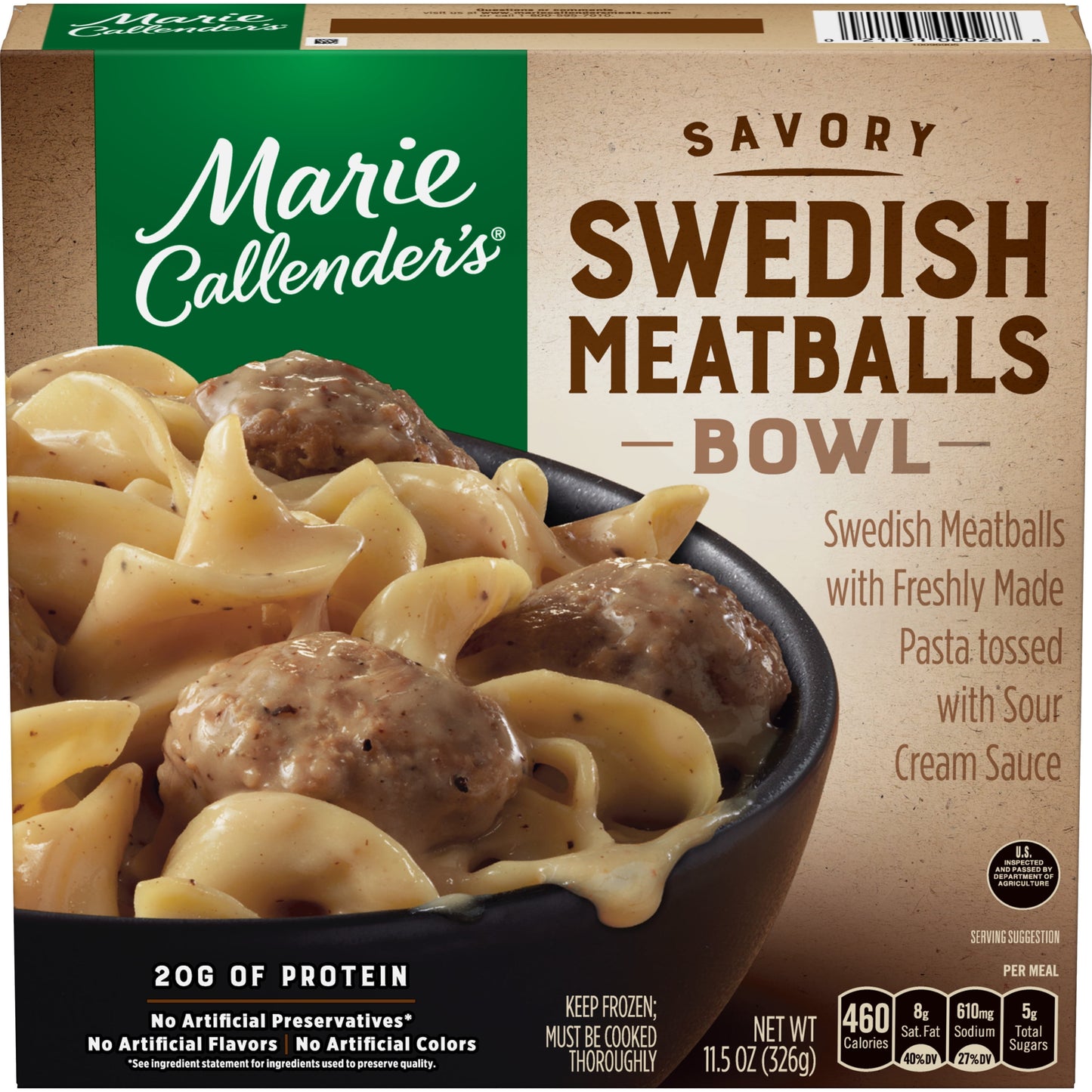 Marie Callender's Swedish Meatballs Bowl, Frozen Meal, 11.5 oz (Frozen)