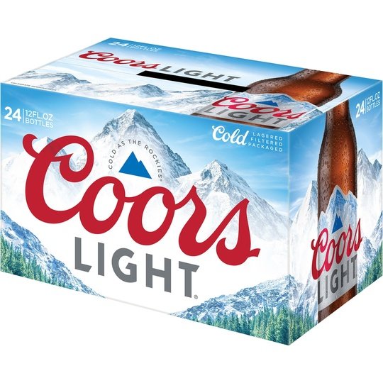 Coors Light Lager Beer, 24 Pack, 12 fl oz Bottles, 4.2% ABV