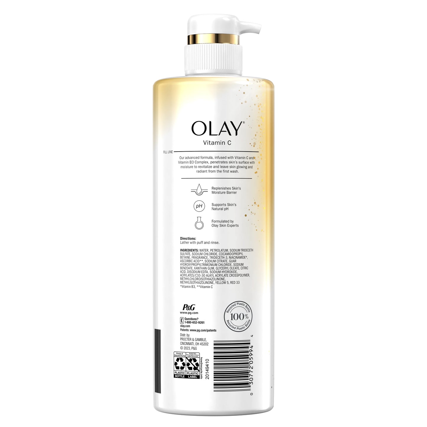 Olay Cleansing & Nourishing Body Wash with Vitamin B3 and Vitamin C, All Skin Types. 20 fl oz