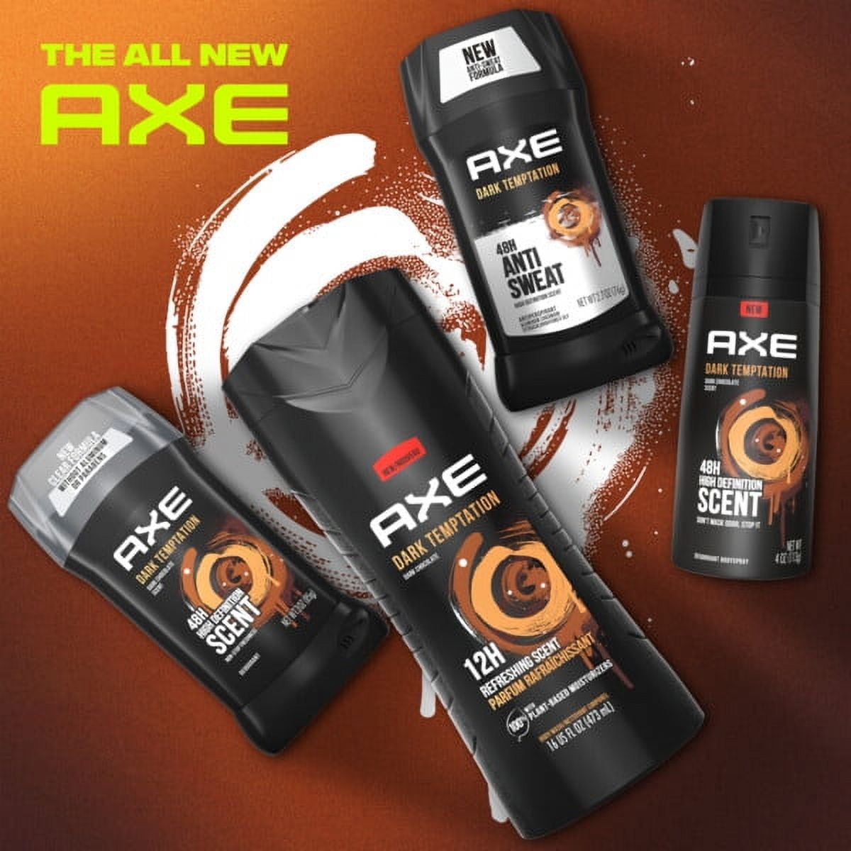 Axe Dark Temptation Long Lasting Men's Antiperspirant Deodorant Stick, Dark Chocolate, 2.7 oz