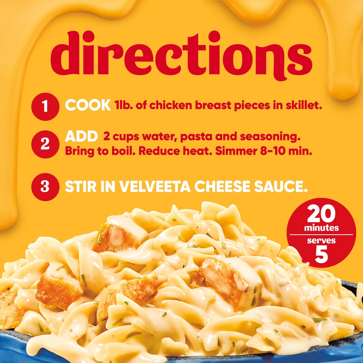 Velveeta Skillets Chicken Alfredo Dinner Kit, 12.5 oz Box