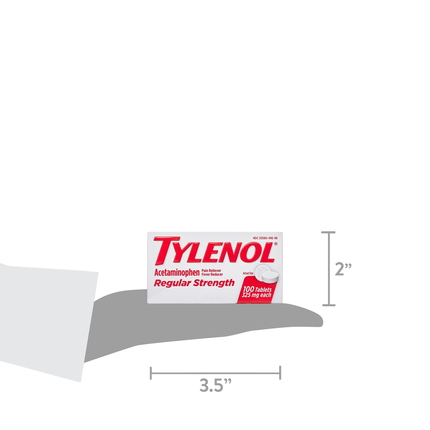 Tylenol Regular Strength Tablets with 325 mg Acetaminophen, 100Ct