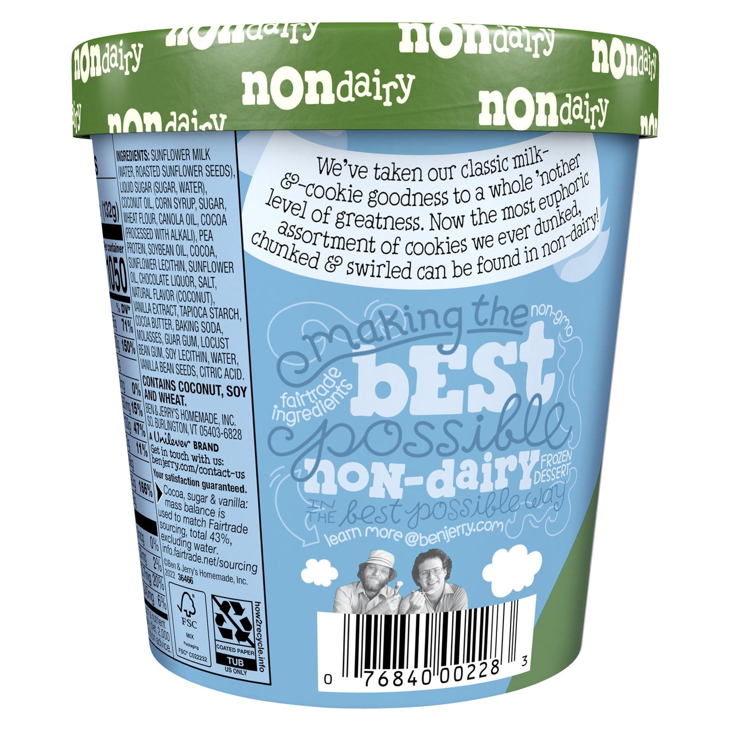 Ben & Jerry's Non Dairy Milk and Cookies Ice Cream, 16 fl oz