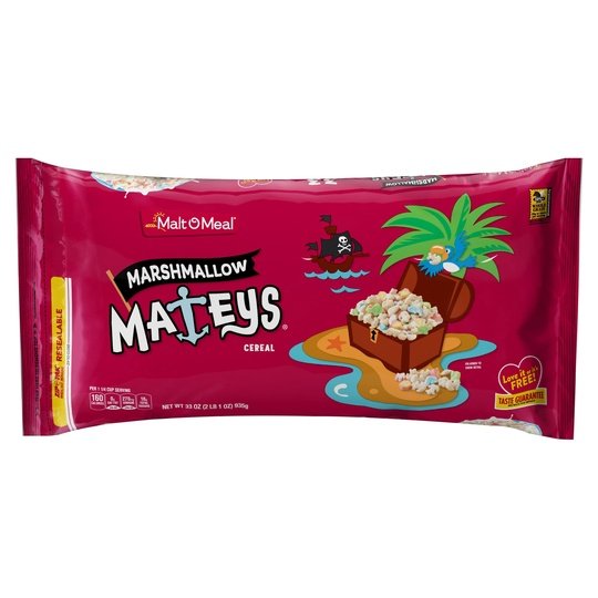 Malt-O-Meal Marshmallow Mateys Breakfast Cereal, 33 oz Resealable Cereal Bag