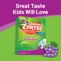 Zyrtec 24 Hour Children's Allergy Chews, 2+ yrs, 2.5 mg Grape, 24Ct