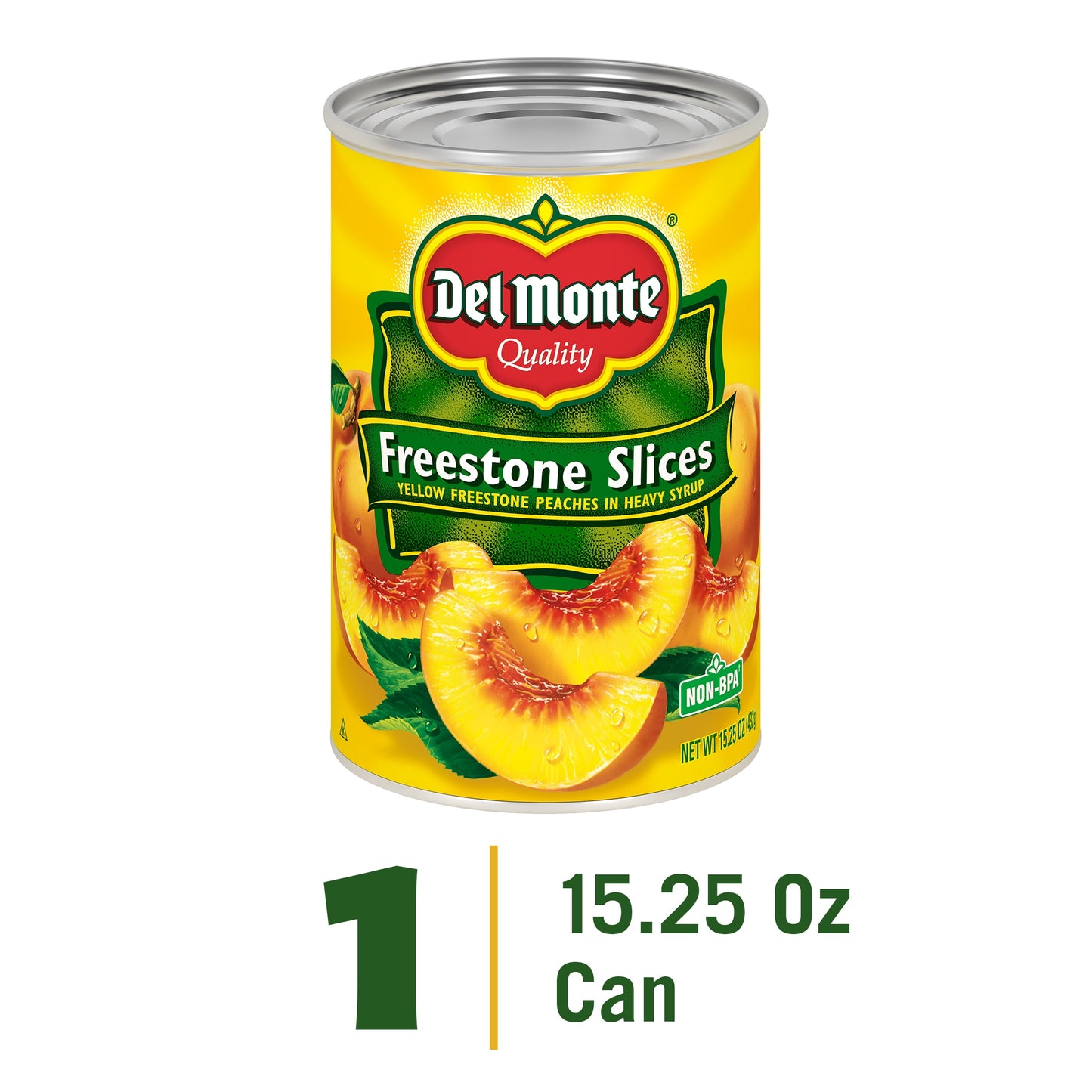 Del Monte Yellow Freestone Sliced Peaches, Canned Fruit, 15.25 oz Can