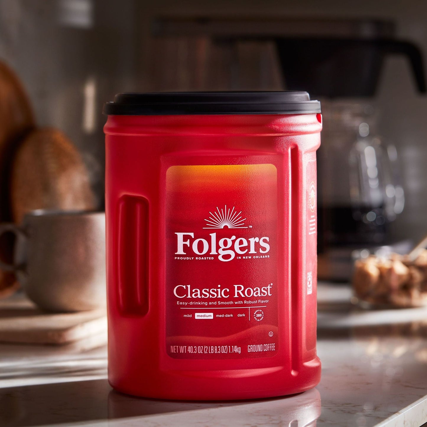 Folgers Classic Roast Ground Coffee, 40.3-Ounce