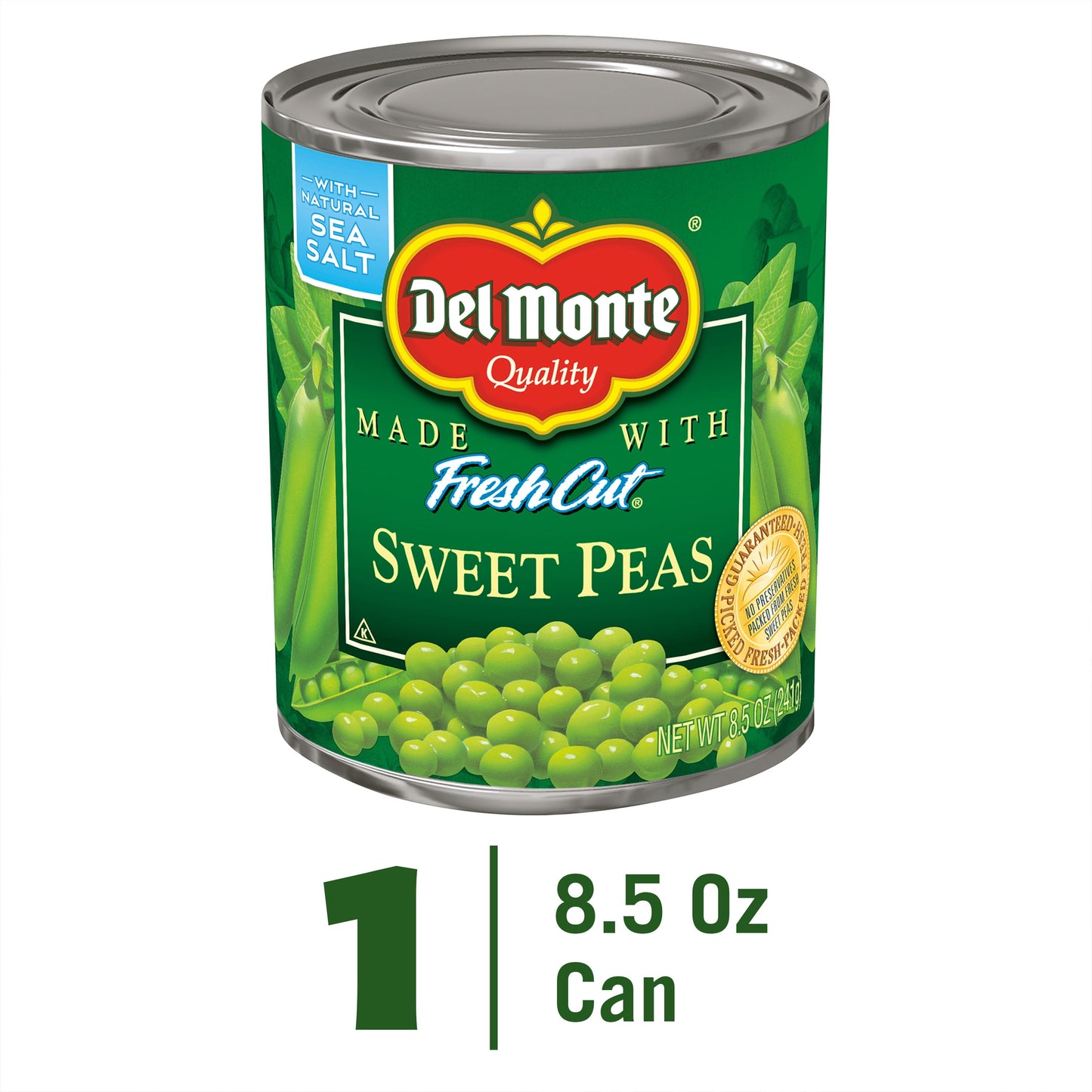 Del Monte Canned Sweet Peas, Canned Vegetables, 8.5 oz Can