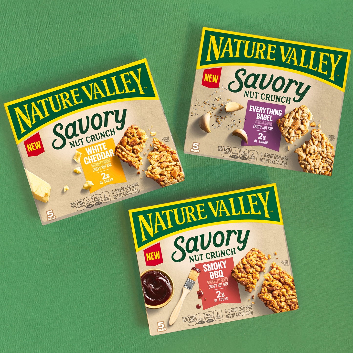 Nature Valley Savory Nut Crunch Bars, White Cheddar, 5 Bars, 4.45 OZ