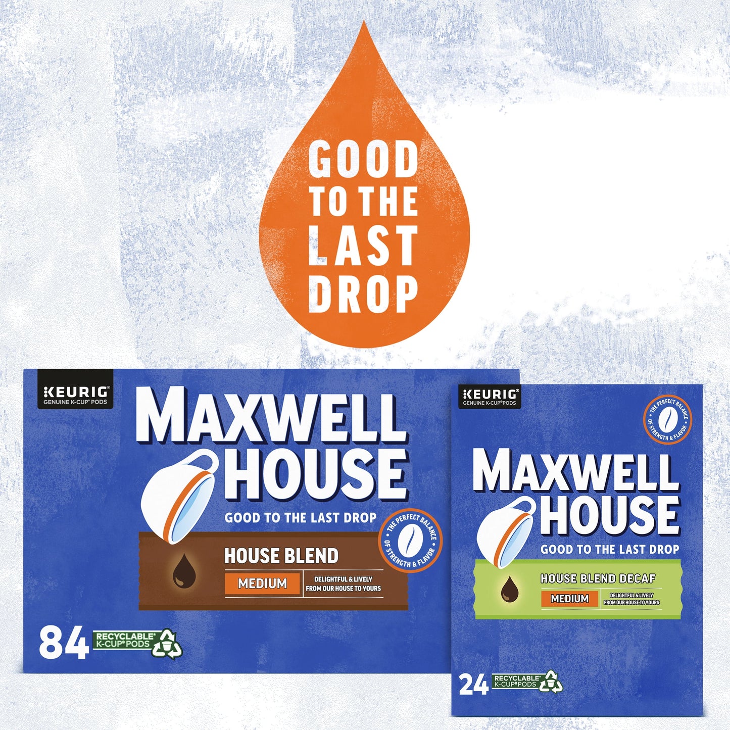 Maxwell House House Blend Decaf Coffee K-Cup Pods, Decaffeinated, 24 ct Box