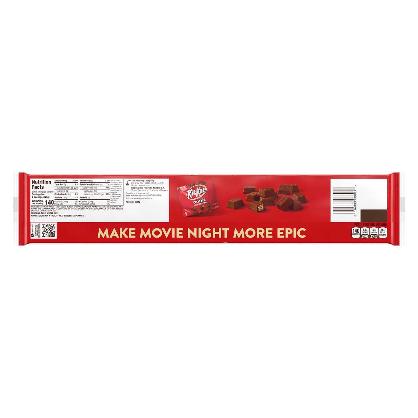 Kit Kat® Milk Chocolate Wafer Snack Size Candy, Bars 0.49 oz, 12 Count