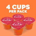 Jell-O Original Orange Jello Cups Gelatin Snack, 4 Ct Cups