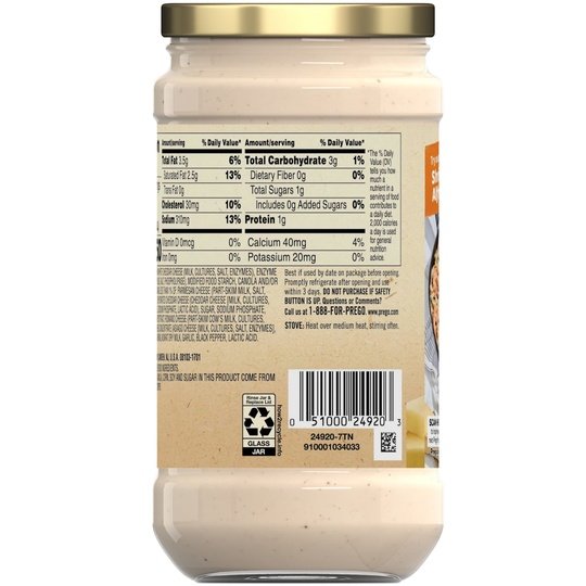 Prego Four Cheese Alfredo Pasta Sauce, 14.5 oz Jar