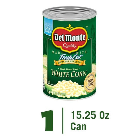 Del Monte Sweet White Whole Kernel Corn, 15.25 oz Can