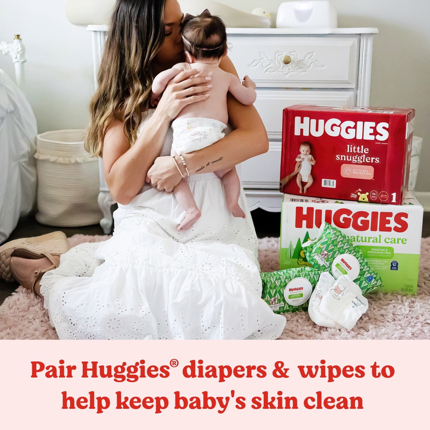 Huggies Natural Care Sensitive Baby Wipes, Unscented, 1 Pack, 56 Total Ct