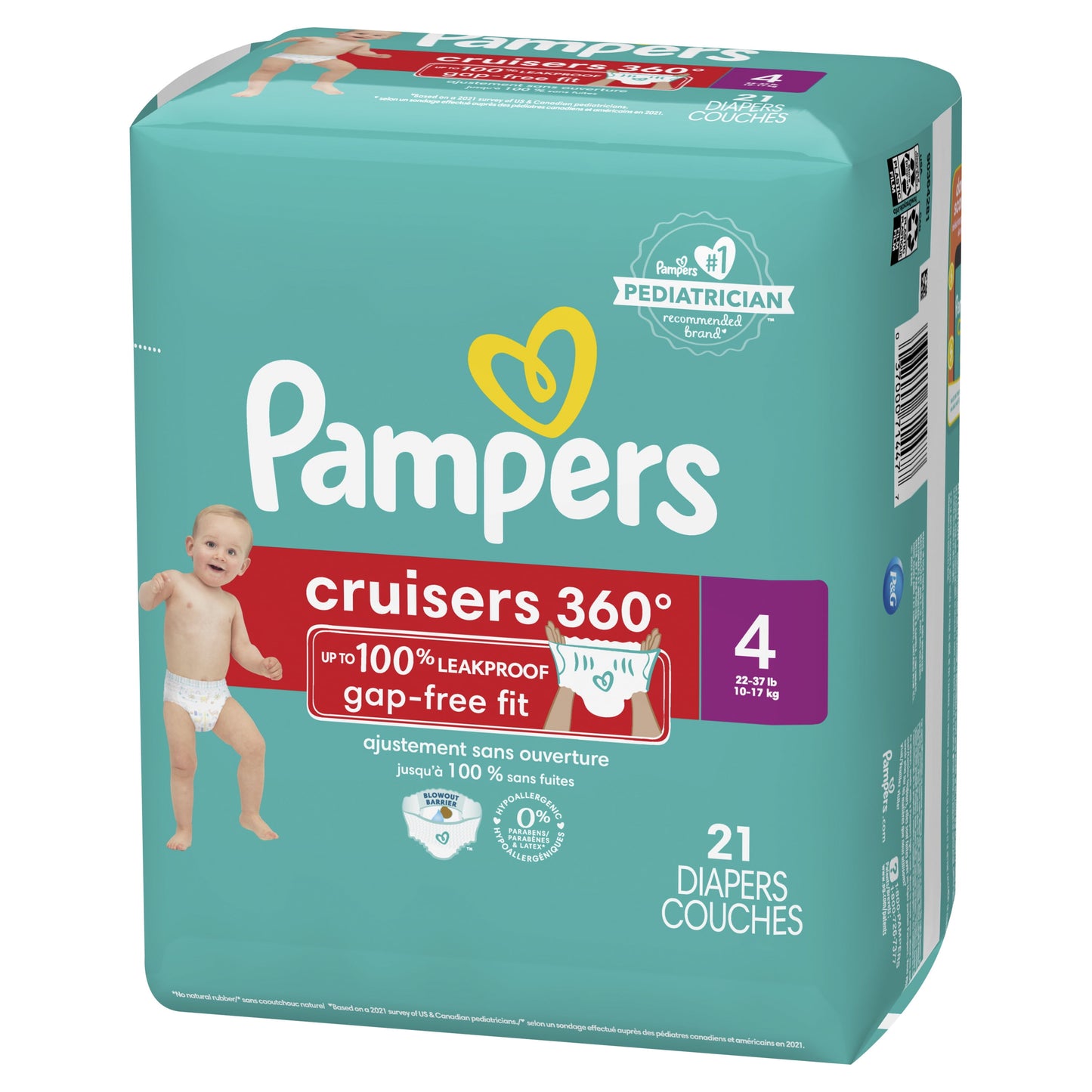 Pampers Cruisers 360 Diapers Size 4, 21 Count (Select for More Options)