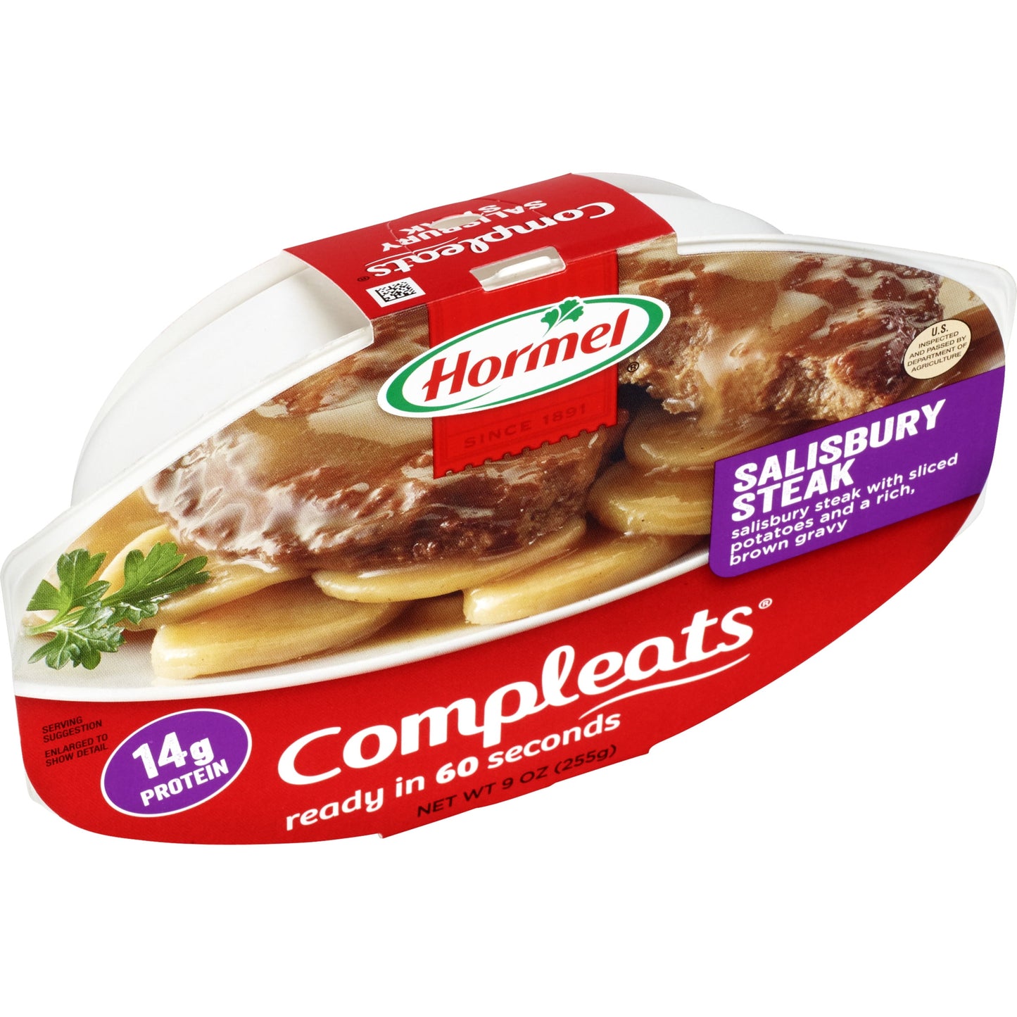 HORMEL COMPLEATS Salisbury Steak with Sliced Potatoes, Shelf Stable, 9 oz Plastic Tray